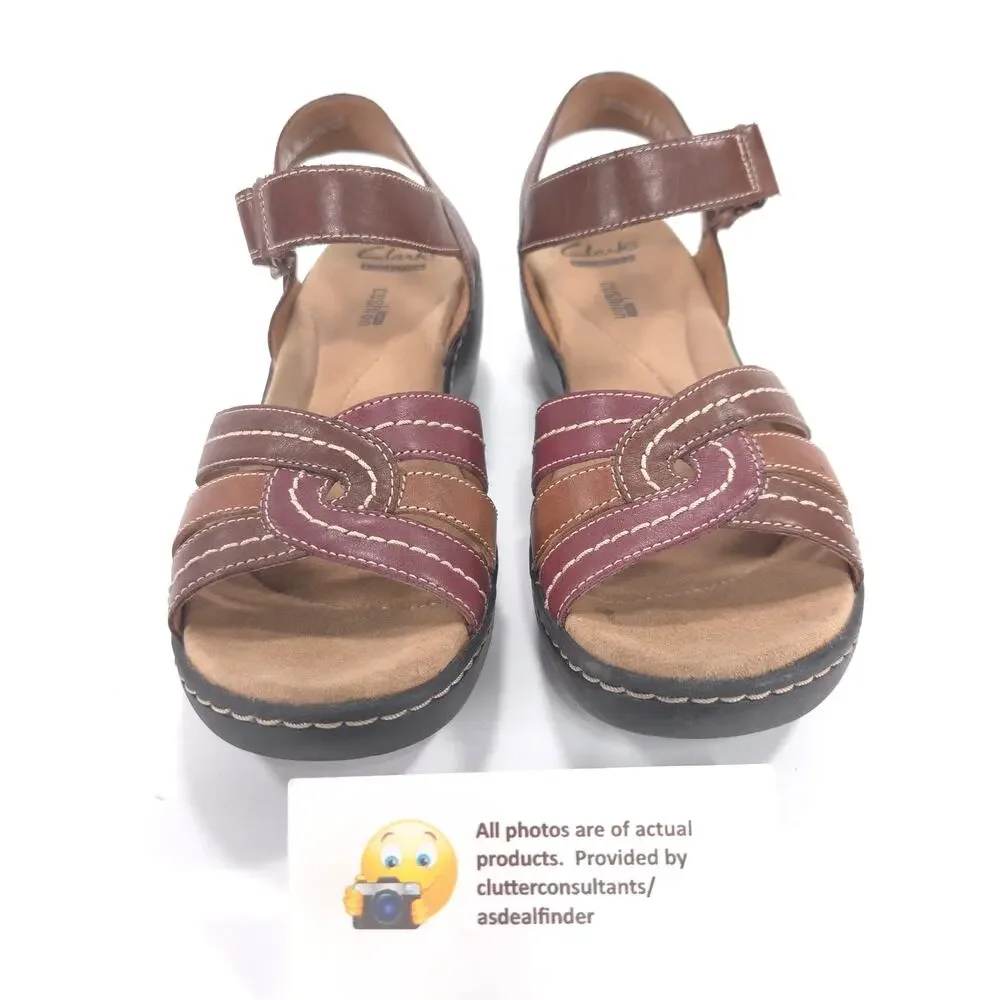 Clarks Collection Casual Sling Back Sandal Womens Size 8 15190 Brown